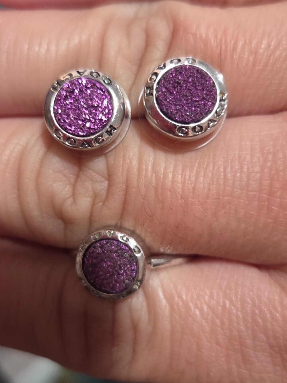 Coach ring and earrings